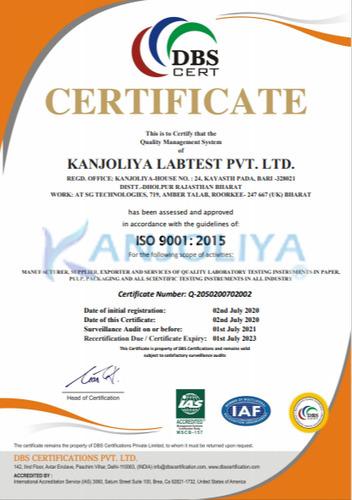 ISO Certificate - 9001 : 2015