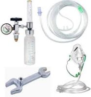 Oxygen Mask, Flowmeter & Humidifier Bottle
