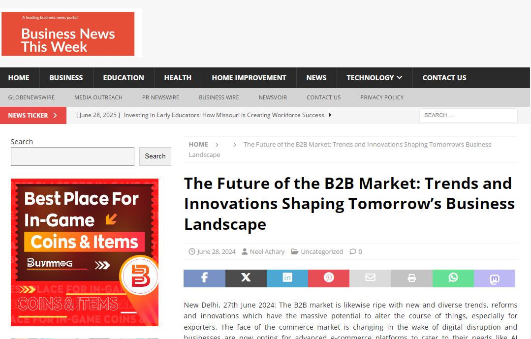 The Future of the B2B Market: Trends and Innovations Shaping Tomorrow’s Business Landscape