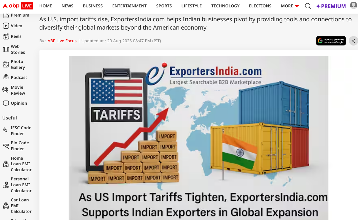 As US Import Tariffs Tighten, ExportersIndia.Com Supports Indian Exporters In Global Expansion