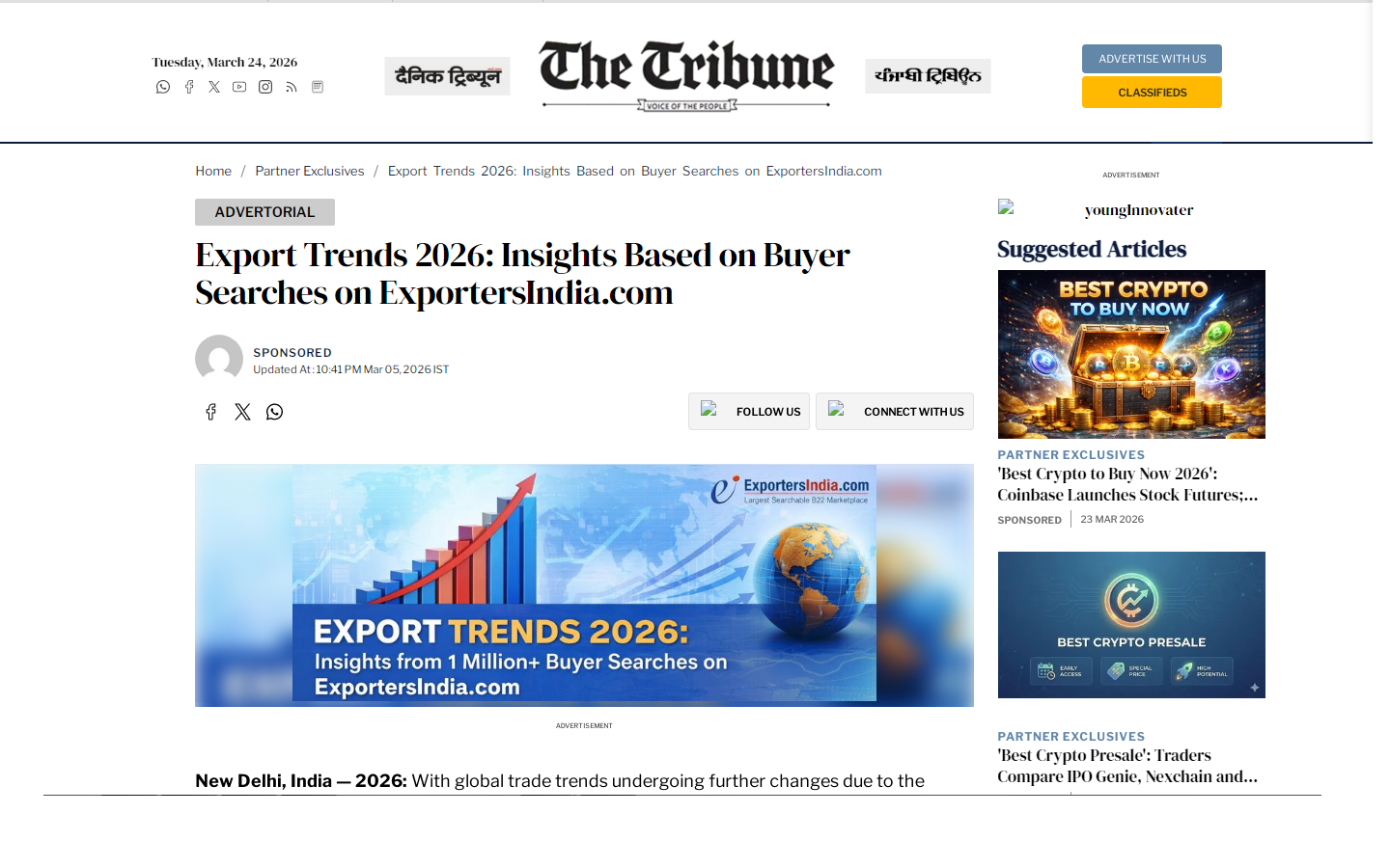 Export Trends 2026: Insights Based on Buyer Searches on ExportersIndia.com