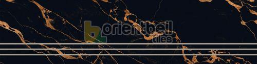 300x1200mm Groove Portoro Black Step Marble