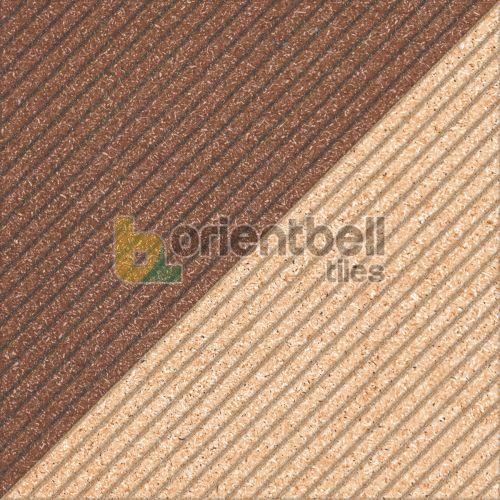 400X400mm HRP Triangle Strip Brown Floor Tile