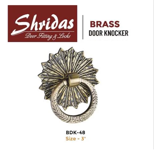 Brass Door Knocker, Color : Golden 3''