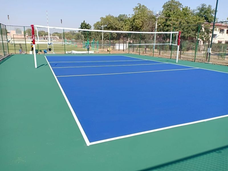 Indiana Sports Polat Sports Floor Ex 8 Layer Acrylic Flooring System for Outdoor Volleyball Court.
