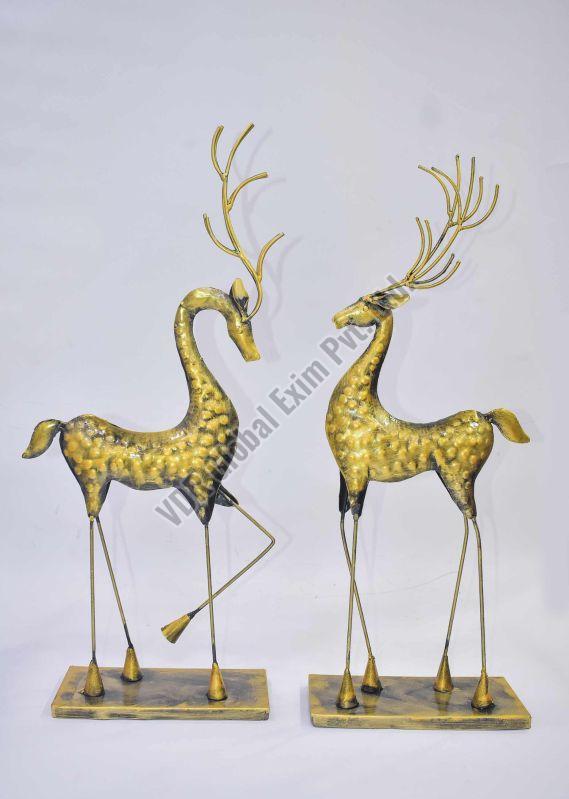 Brass Deer Couple Statue