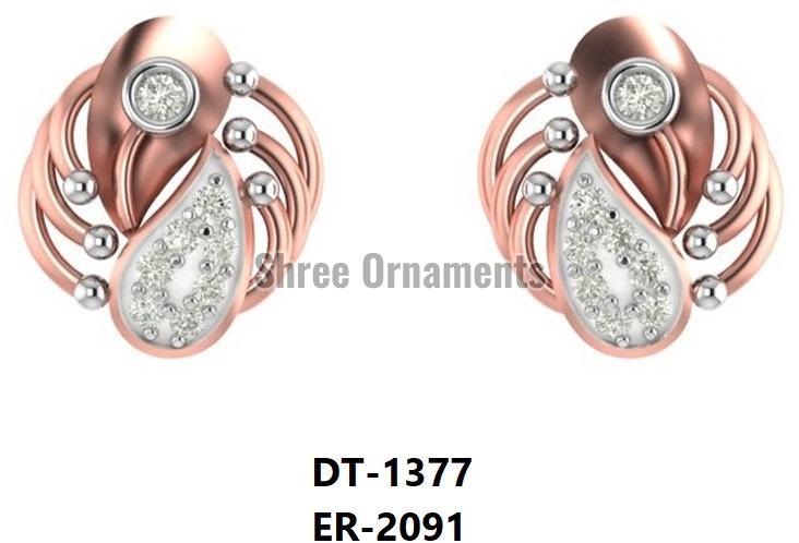 ER-2091 Ladies Rose Gold Earring