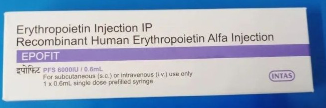 Epofit Erythropoietin Anemia Therapy 6000 IU Prefilled Syringe