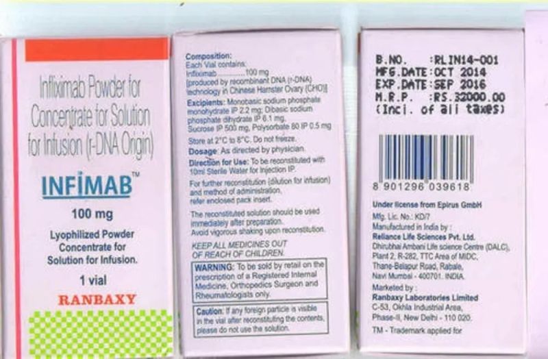 Ranbaxy Infimab Infliximab100 Mg Injection