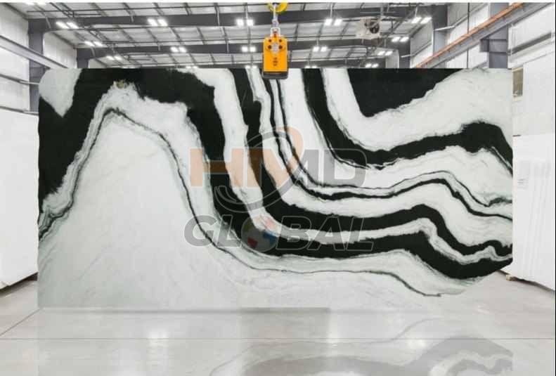White Panda Polished Marble Slab