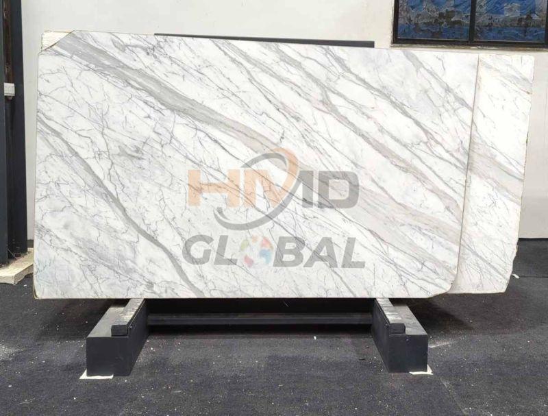 White Statuario Polished Marble Slab