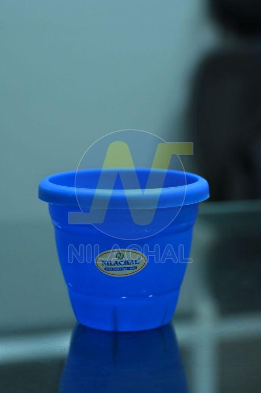 Blue Round Plastic Flower POT