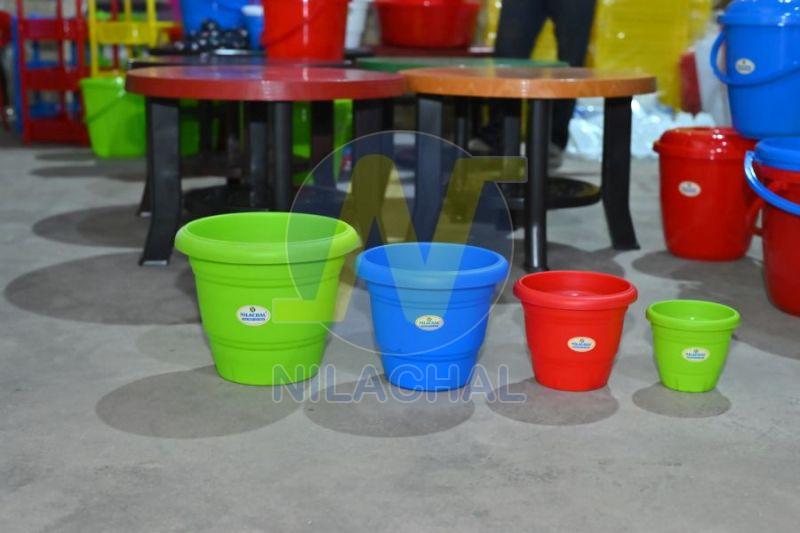 Multi Color Round Plastic Flower POT