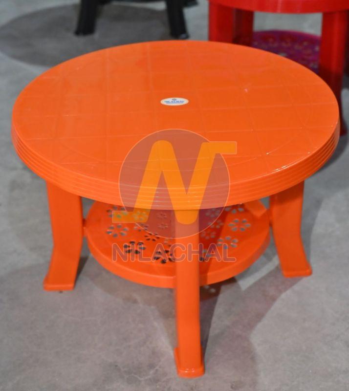 Orange Round Plastic Coffee Table