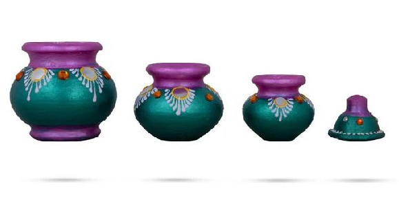 Clay / Terracotta Coated Plain Lakshmi Kubera Pot Set at Rs 350 in