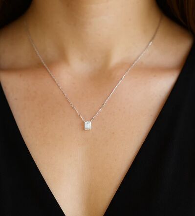 Timeless Solitaire Pendant With 0.71 CT Emerald Cut Diamond