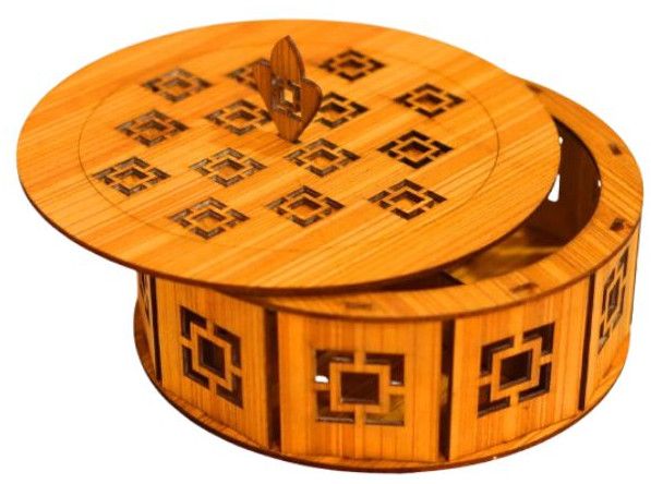 Laser Cut Wood Dry Fruit Basket