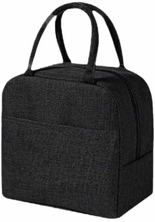 Black Rexine Lunch Box Bag