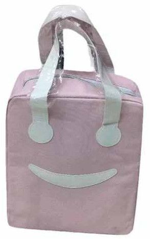 Plain Pink Rexine Lunch Box Bag