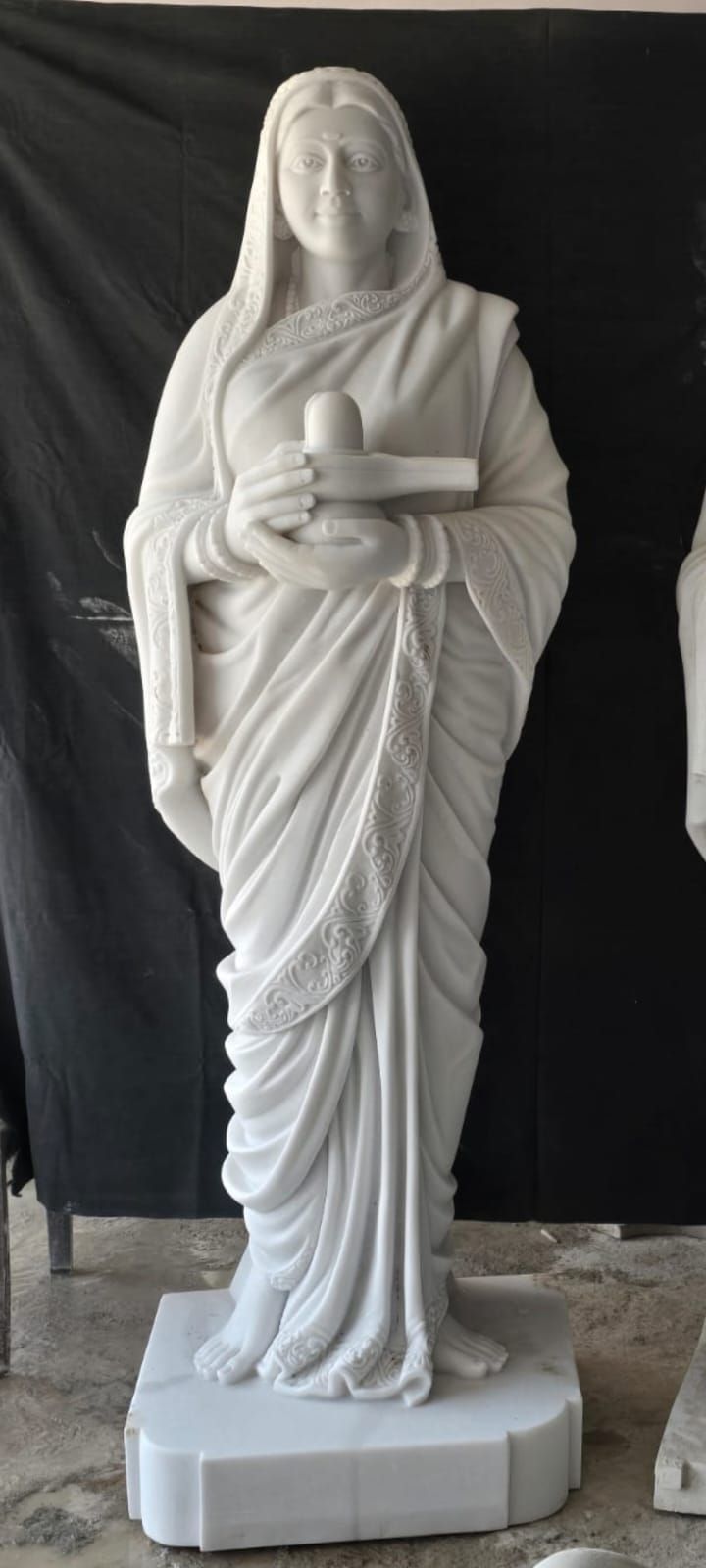 Hand Carved White Marble Realistic Human Statue