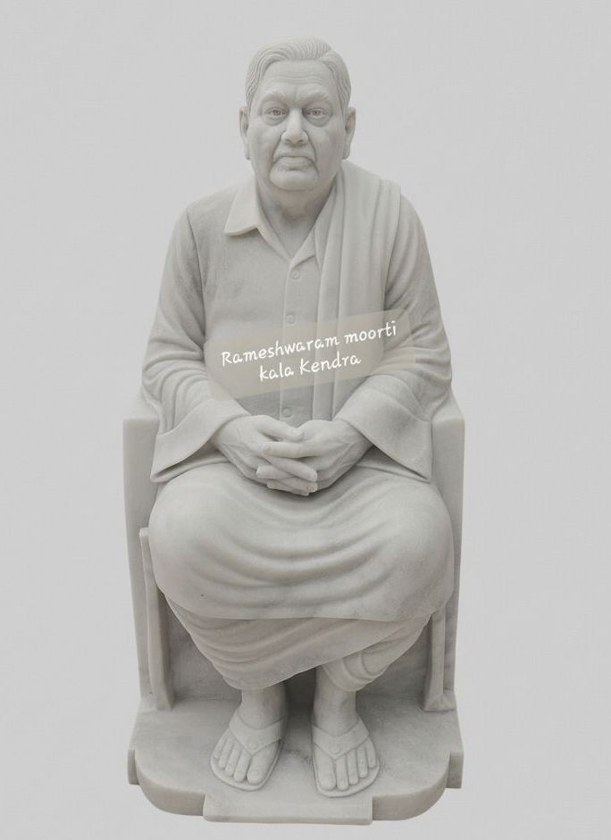 Old Man Marble Realistic Human Statue