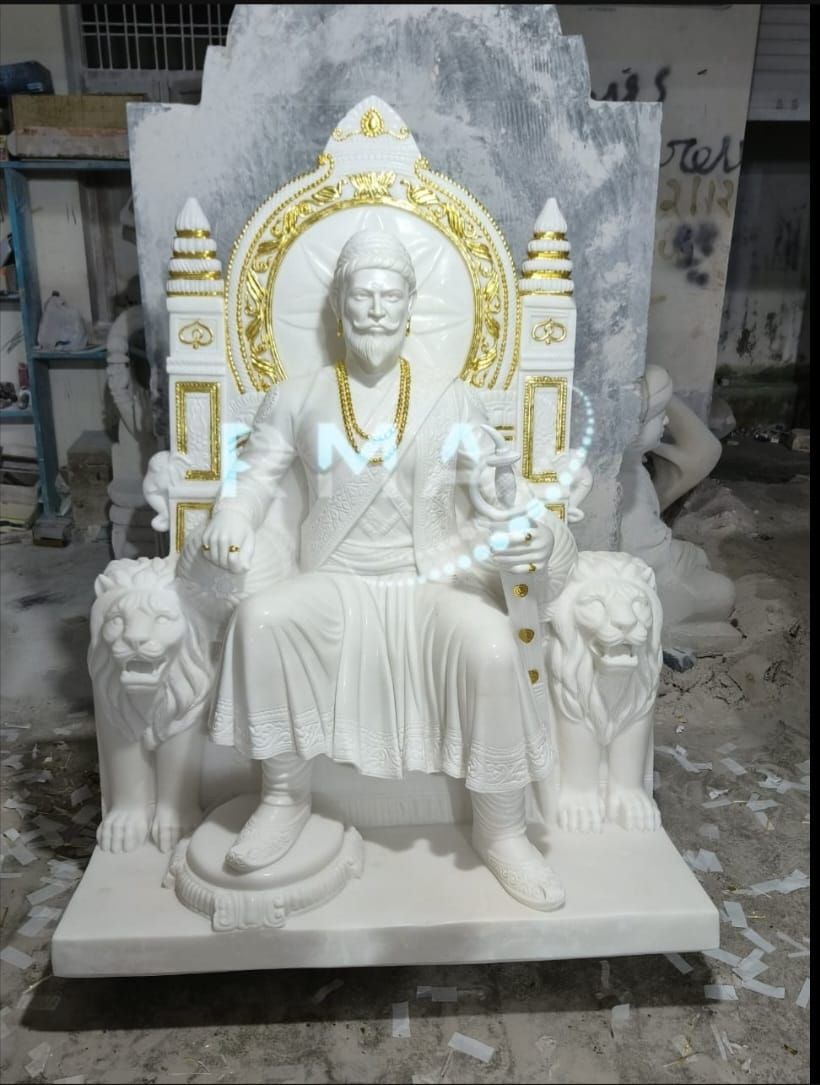 White Marble Chhatrapati Shivaji Maharaj Statue
