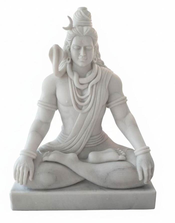 White Marble Lord Shiva Ji Statue