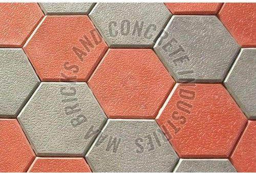 60mm Orange Concrete Hexagonal Paver Block for Outdoor Flooring