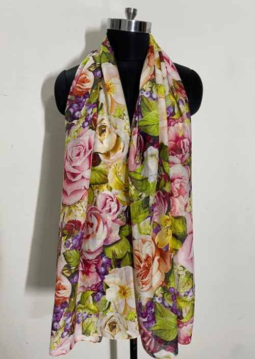 Cotton Silk Digital Printed Luxury Soft Scarves