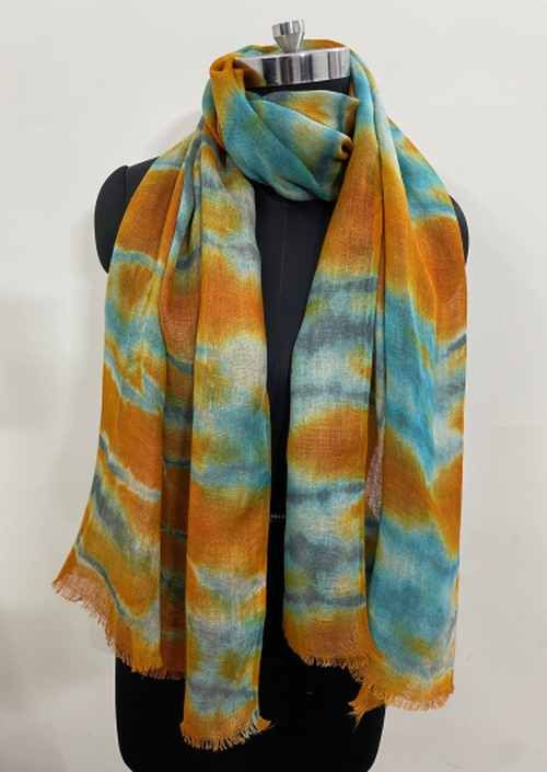 Linen Tie Dye Artistic Scarve