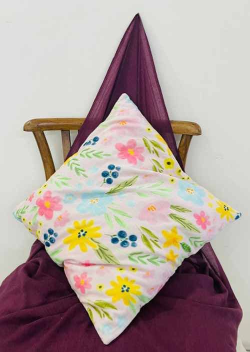 Printed Cotton Velvet Royal Pattern Cushion Cover