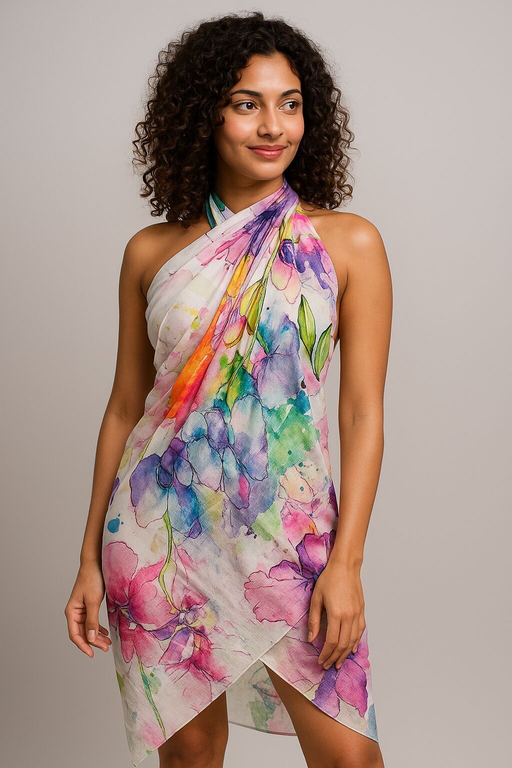 Silk Modal Ladies Leaf Design Sarong