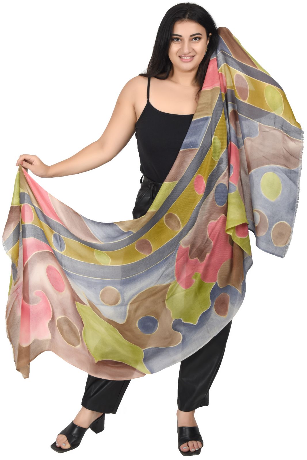 Wool Hand Printed Luxury Feel Scarves