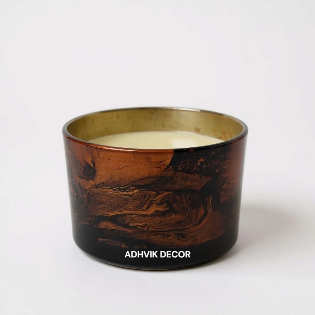 320ml Marble Effect Glass Candle Jar