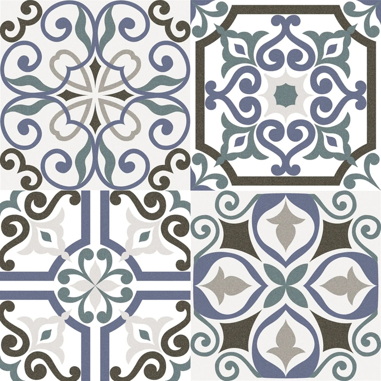 300x300mm White Geometric Ceramic Tile