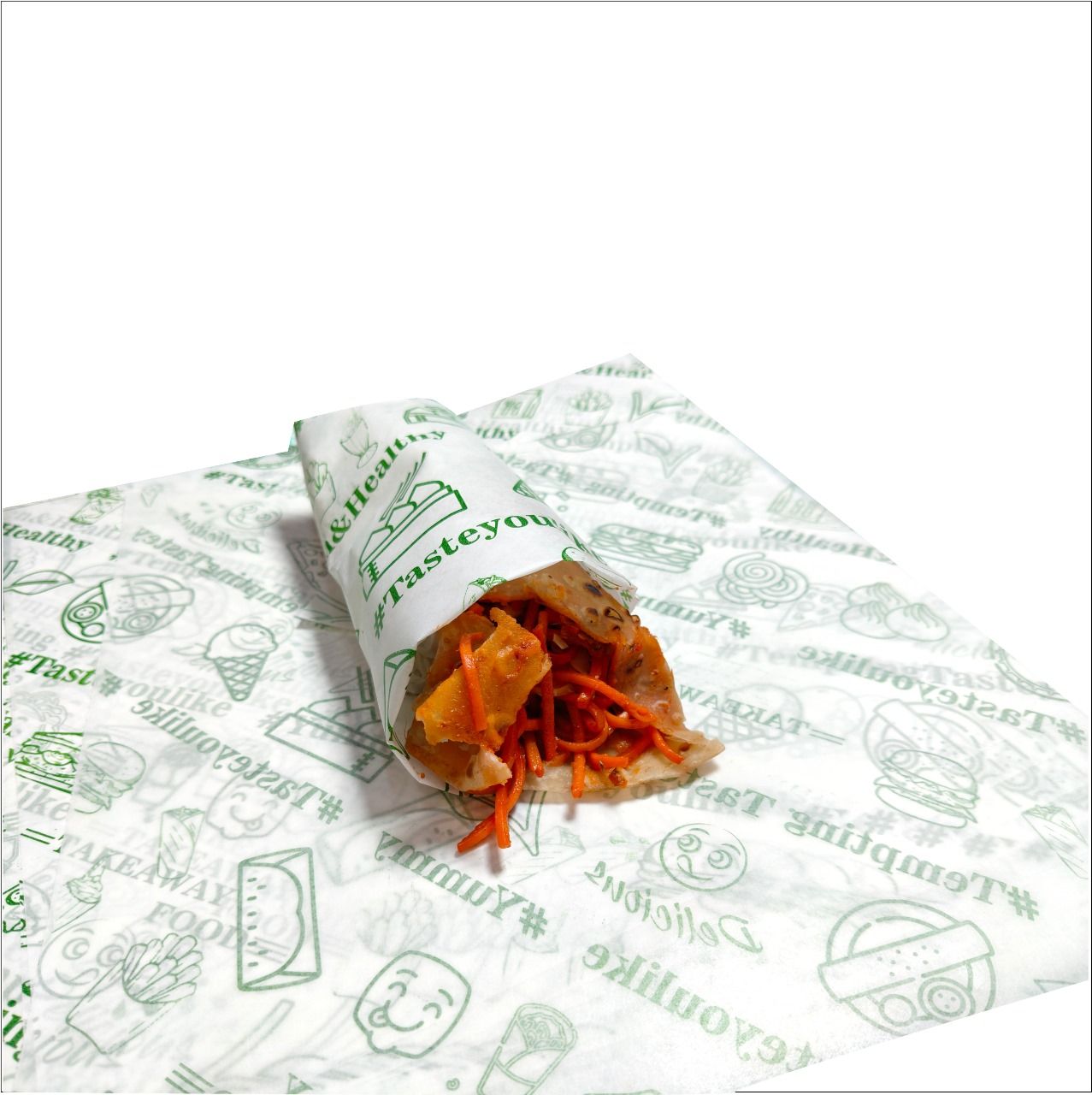 60GSM Veg Food Grade Green Ink Printed One Side Coated Paper