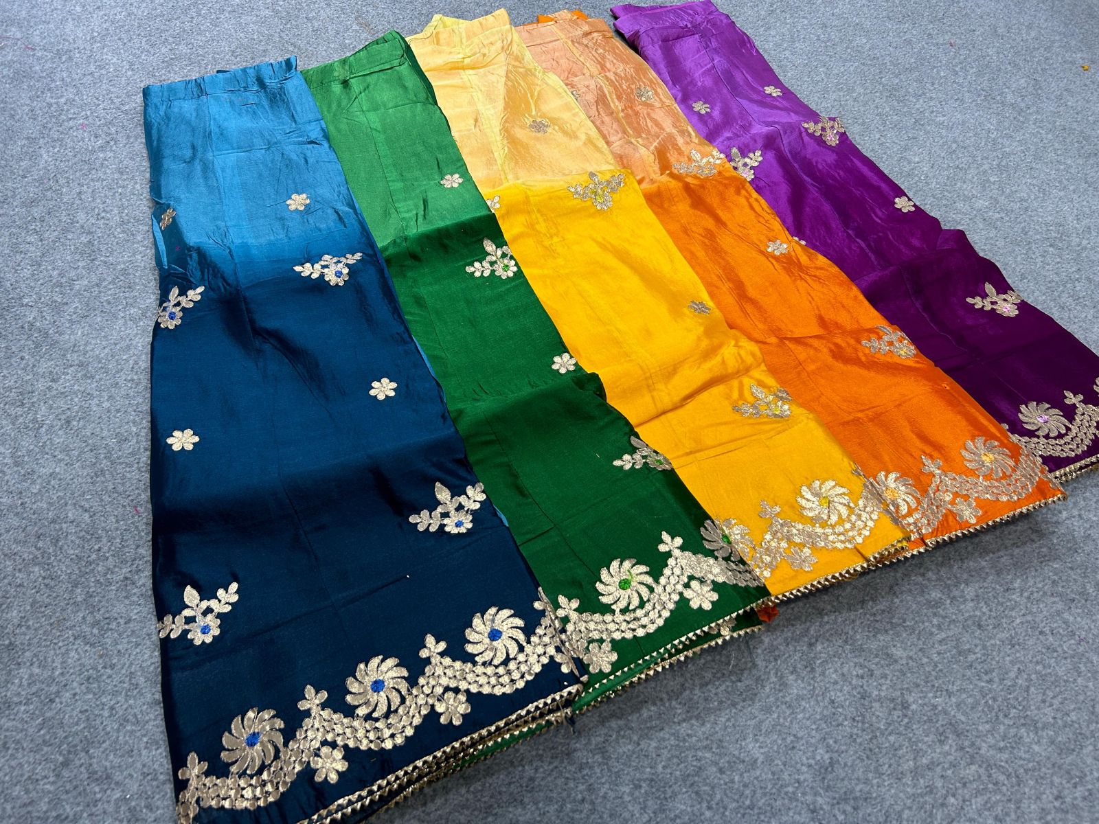 Multicolor Silk Embroidery Saree
