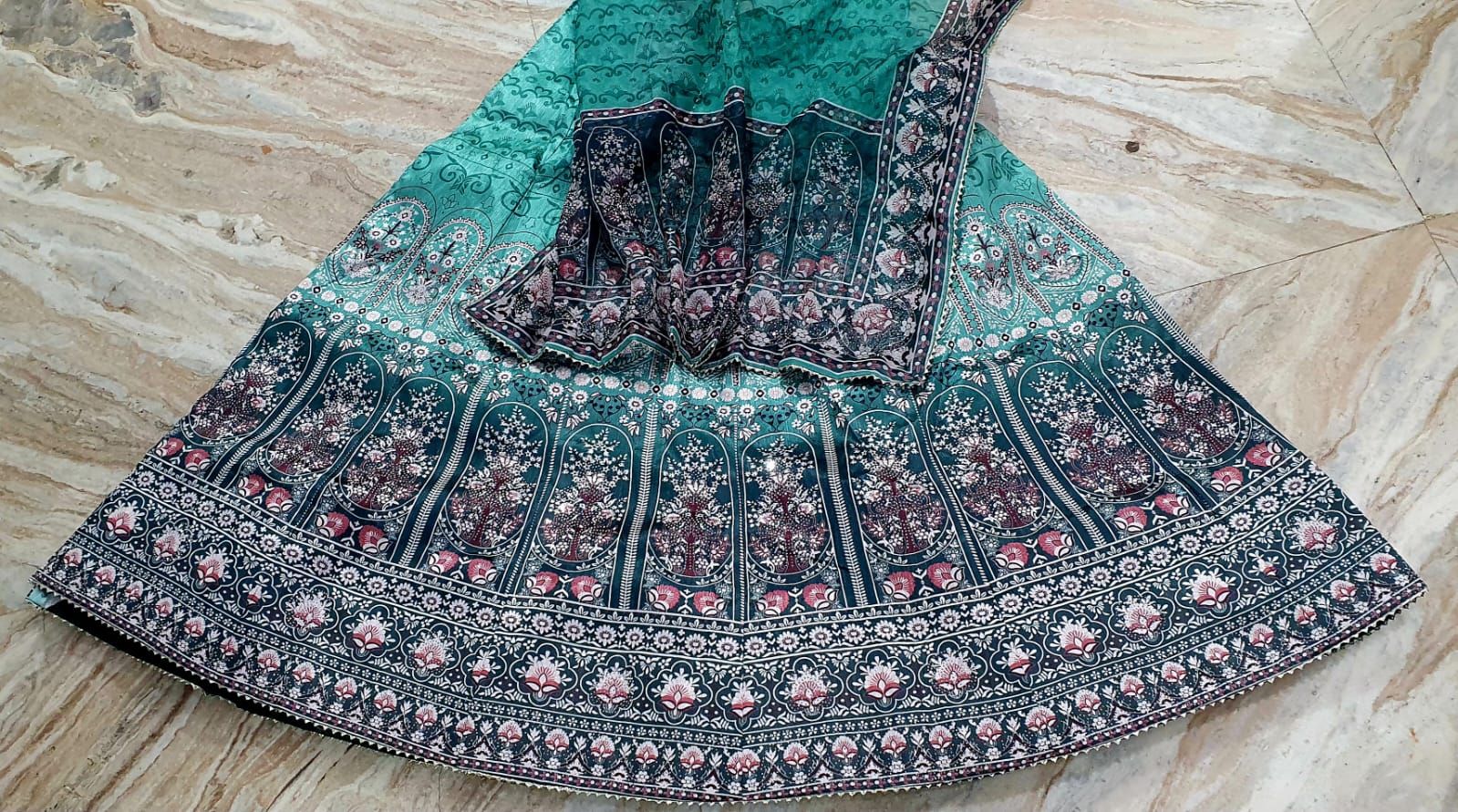 Premium Embroidered Dola Silk Bridal Lehenga
