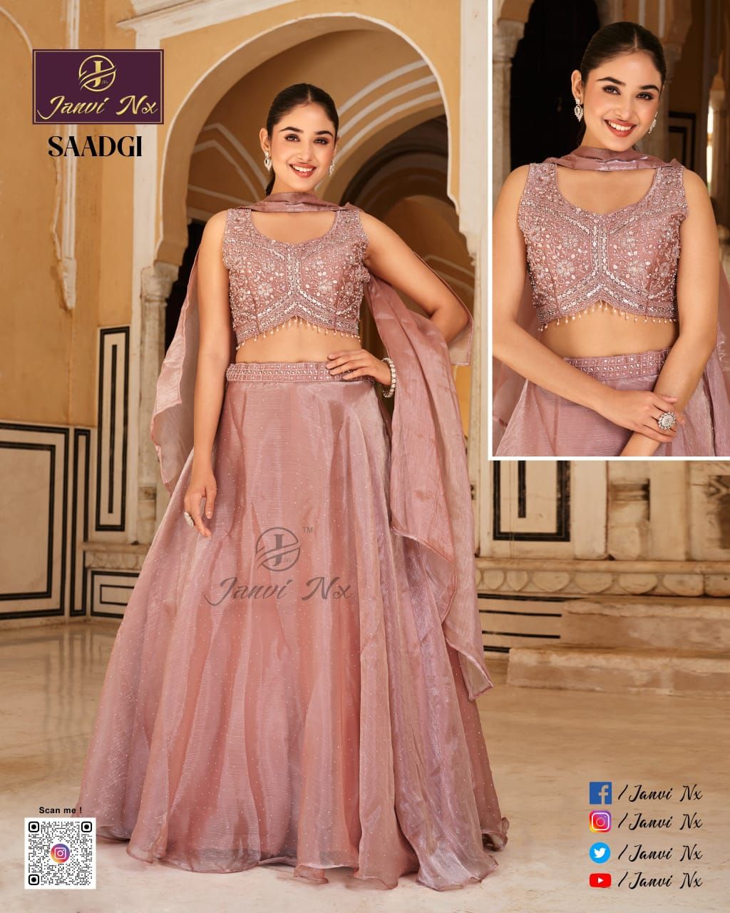 Velvet Rich Heavy Work Net Lehanga Choli