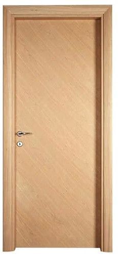 Beige Rectangular WPC Door With Frame