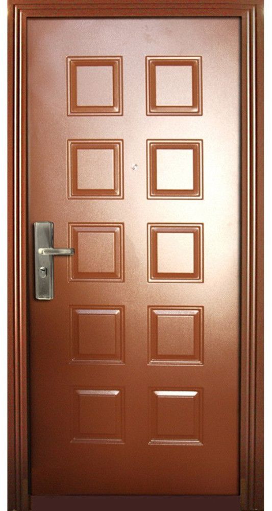 Dark Brown Rectangular WPC Door With Frame
