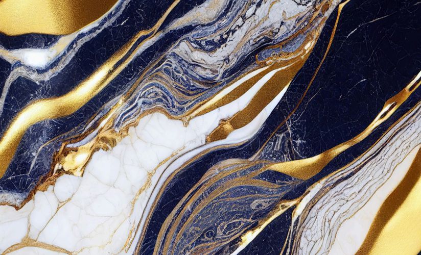 SD-1504 Designer Blue Digital UV PVC Marble Sheet