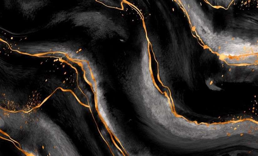 SD-1516 Black and Golden Digital UV PVC Marble Sheet