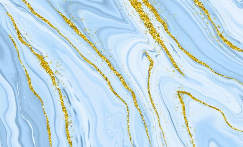SD-1529 Digital Golden and Blue UV PVC Marble Sheet