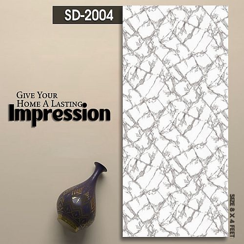 SD-2004 Glossy White UV PVC Marble Sheet