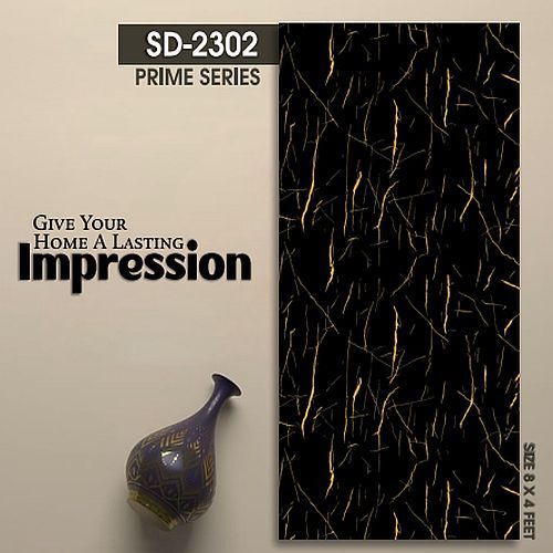 SD-2302 Golden Black UV PVC Marble Sheet