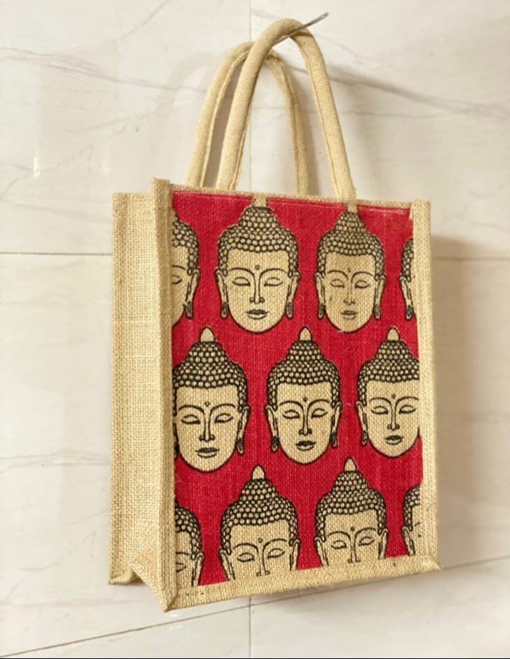 Printed Jute Carry Bag