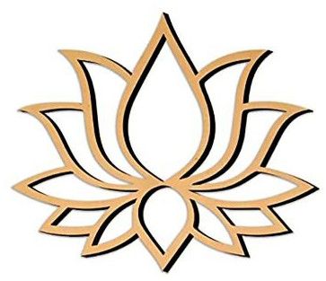Acrylic Golden Lotus Cutout Art