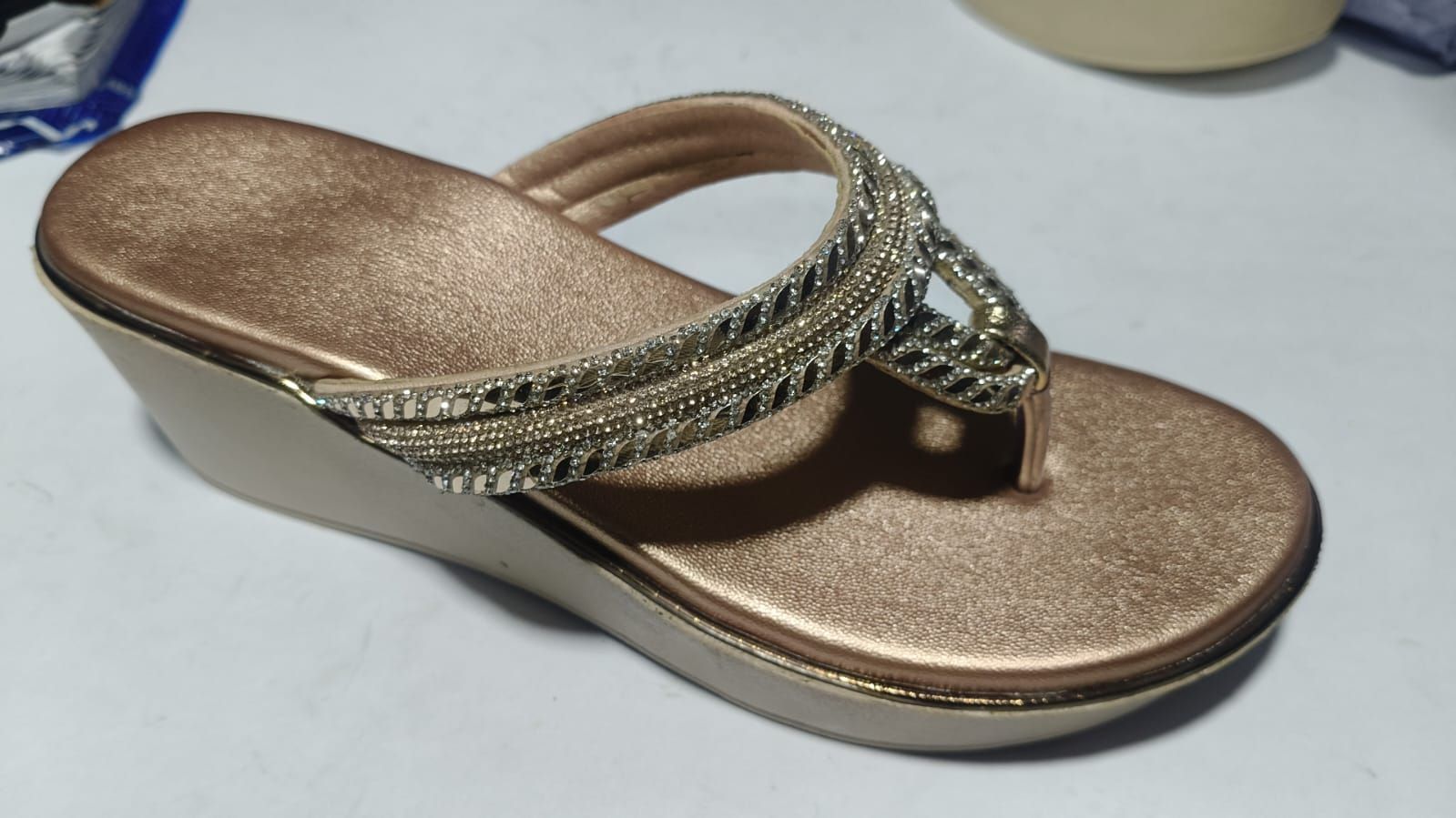 Rose Gold Party Wear Platform Sandal