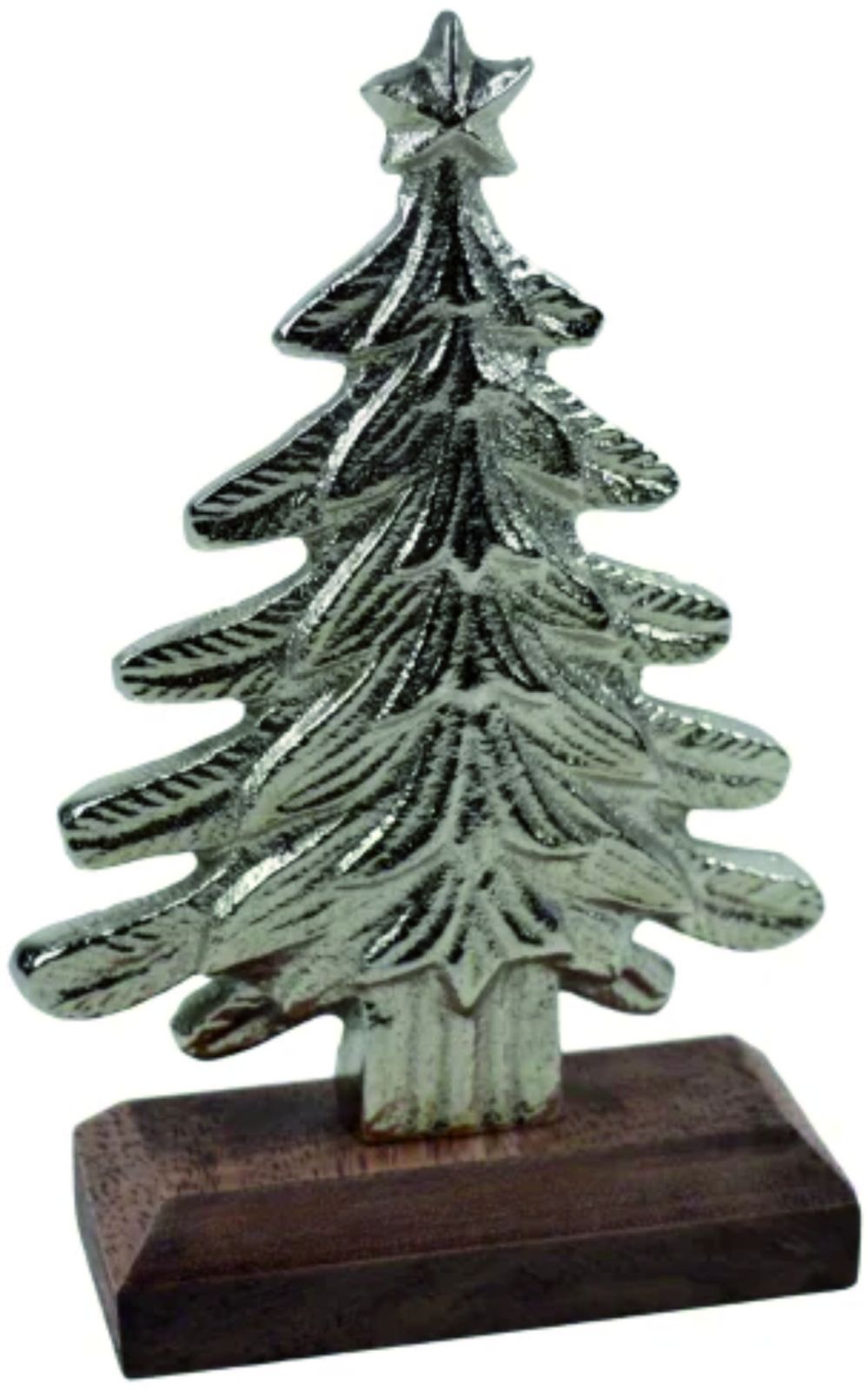 Metallic Christmas Tree Duo with Curved & Zigzag Silhouettes